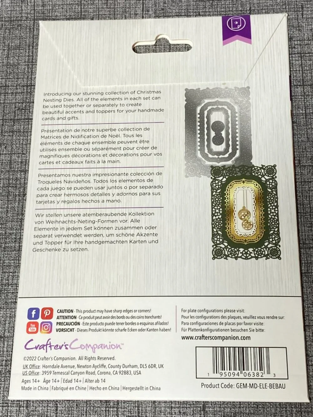 NEW Crafters Companion 3pc Lot Sparkling Snowflake & Baubles & Emboss Folder